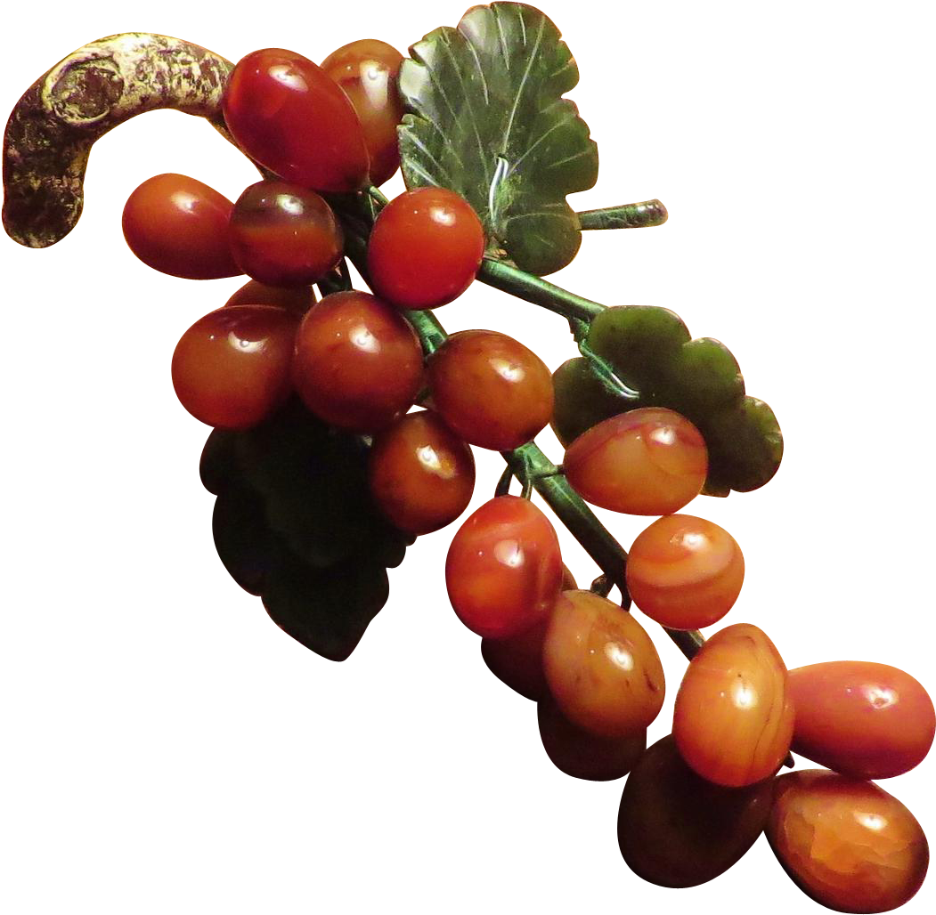 Vintage Chinese Jade And Agate Cluster Of Grapes - Agate (1050x1050)