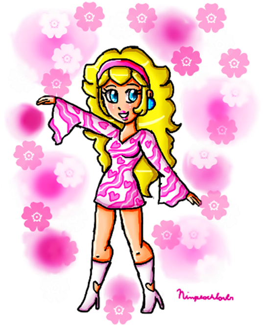 Disco Peach By Ninpeachlover - Drawing (550x688)