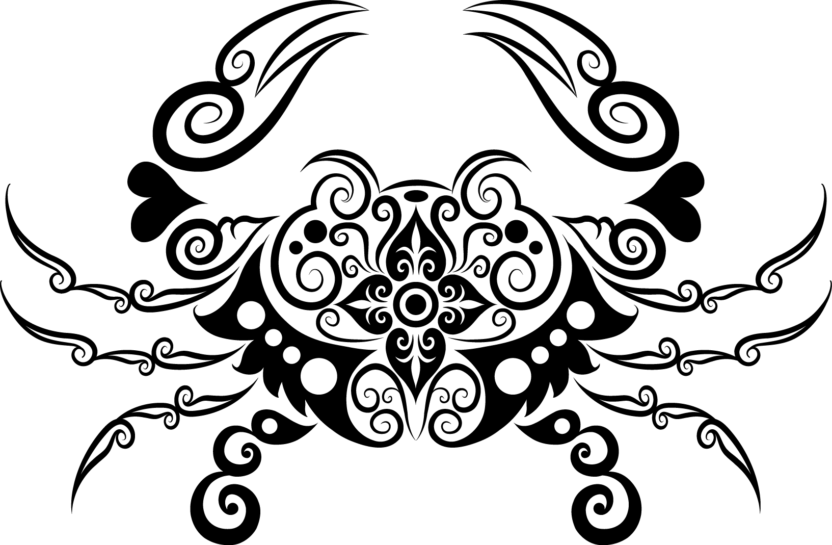 Ornament Drawing Tattoo Clip Art - Tatuajes De Cangrejos Para Mujer (1633x1069)