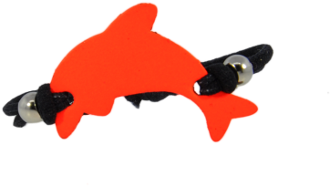 Elastic Dolphin Leather Id Bracelet Lbd19-neon Orange/black - Animal Figure (504x283)