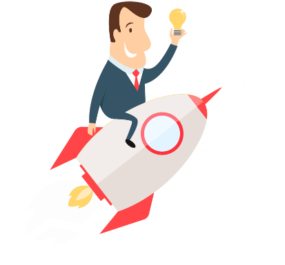 Digital Marketing Company In India Training Automation - Rocket Flat Png (412x392)