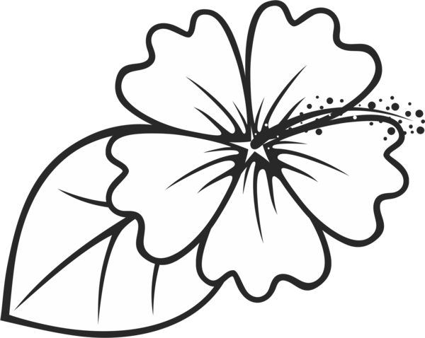 Elegant Hibiscus With Leaf Rubber Stamp - Postage Stamp (600x478)