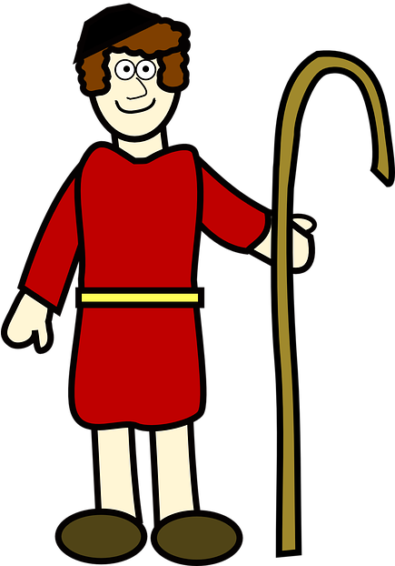 Bible Clipart Village - Shepherd Boy Clipart (434x720)