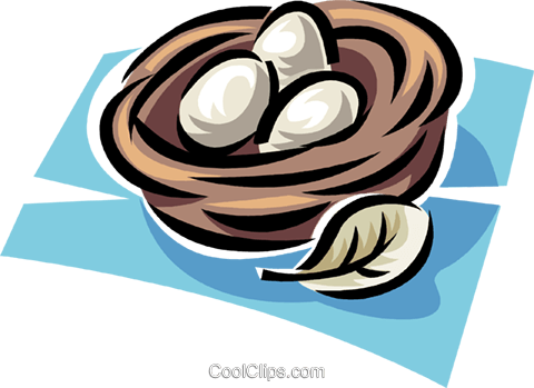Eggs In A Nest Royalty Free Vector Clip Art Illustration - Eggs In A Nest Royalty Free Vector Clip Art Illustration (480x349)