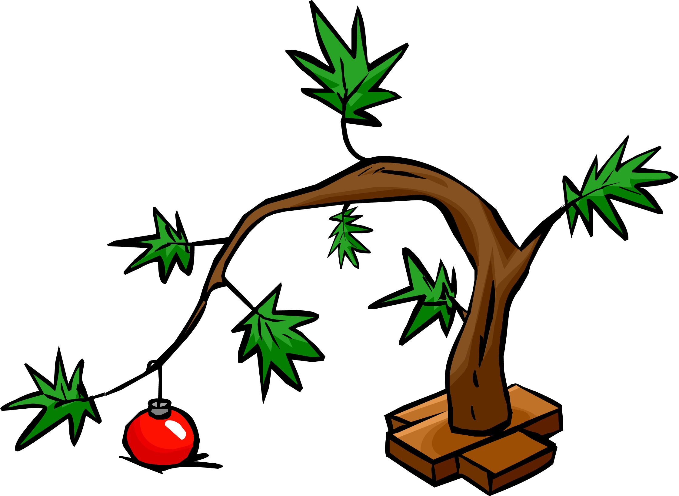Leaning Tree Charlie Brown Christmas Tree Png Clubpenguin - Club Penguin (2241x1636)