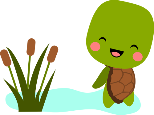 Chibi Spring Turtle - Turtle Chibi Png (500x372)