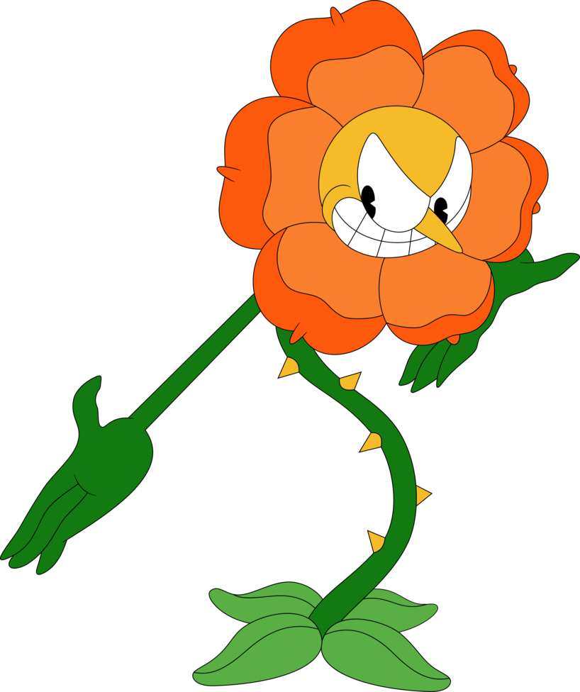 Cagney Carnation By Porygon2z - Cuphead Cagney Carnation Gif (818x976)
