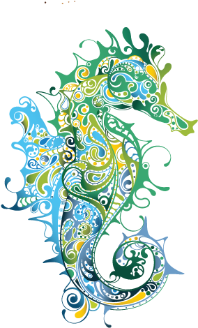 Seahorse Drawing Clip Art - Seahorse Abstract (500x500)