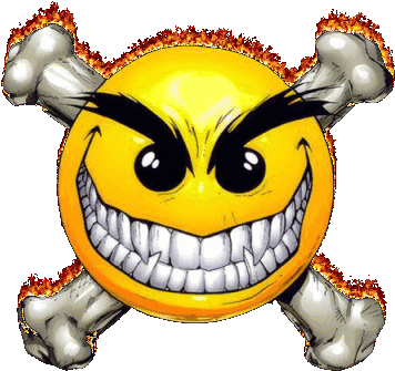 Scary Skulls Animated - Smiley Evil (399x399)