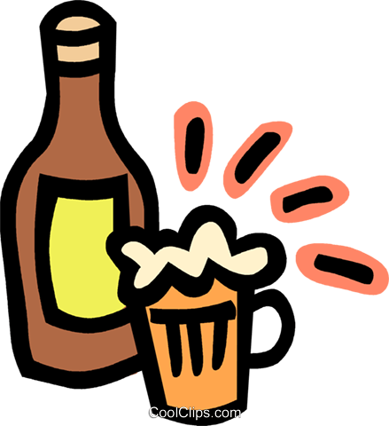 Beer Bottle And Mug Of Beer Royalty Free Vector Clip - Alcoholic Drink (439x480)