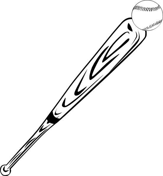 Baseball Bat And Ball Clip Art At Clker - Baseball Bat Clip Art (552x594)