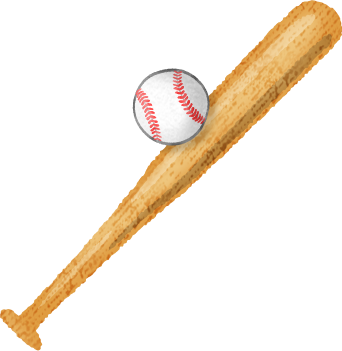 Baseball Bat And Ball - Pelota De Beisbol Dibujo (342x351)