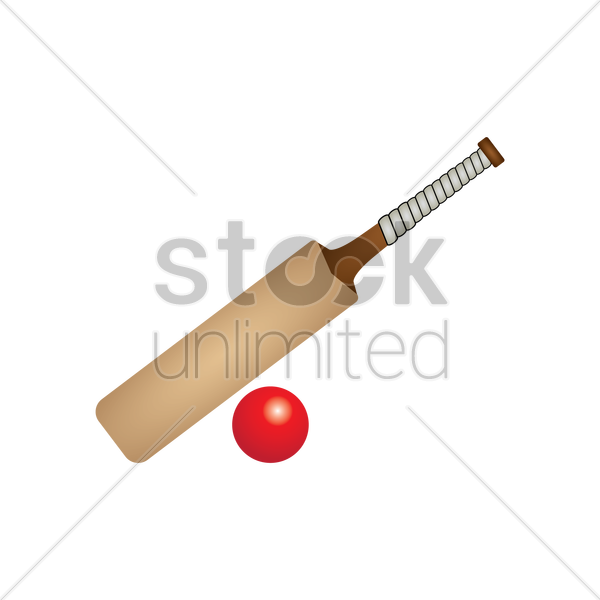 Cricket Ball Clipart Stamp - Png Cartoon Bat And Ball (600x600)