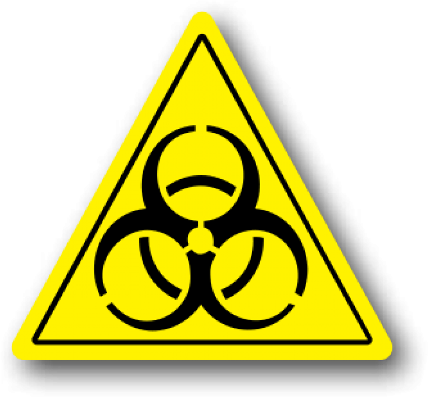 Durastripe Yellow Triangle Floor Safety Sign, Biohazard - Ergomat - Durastripe Triangular Peel & Stick Floor (1000x881)