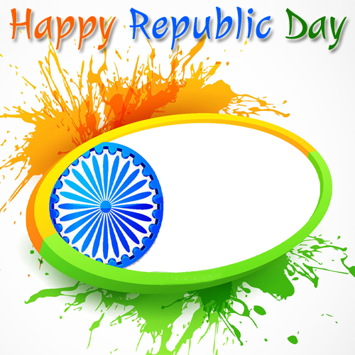 Indian Republic Day Celebration Frame With Custom Photo - Happy Republic Day Photo Frame (500x500)