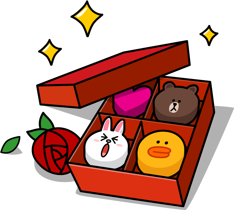 Happy Valentine - Sticker Line Valentine (800x717)