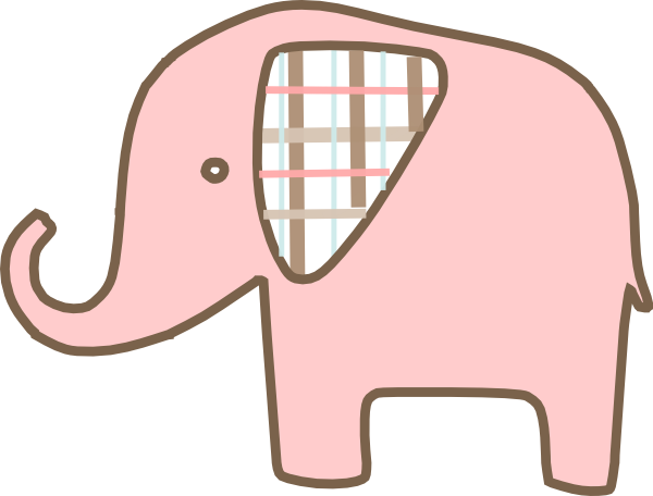 Seamless Soft Plaid In Pink, Clip - Pink Baby Elephant Clip Art (600x456)