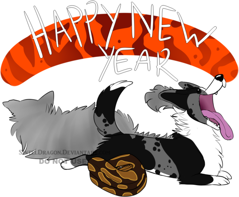 Happy New Year By Sinteldragon - Illustration (1019x784)