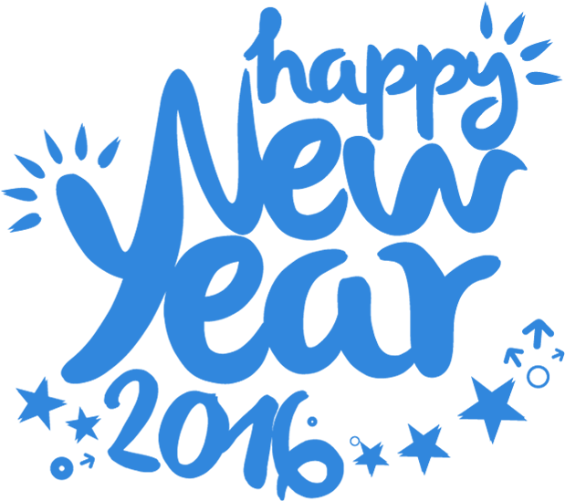 Creative 2016 Happy New Year Text Design - Happy New Year Text Png Blue (630x550)
