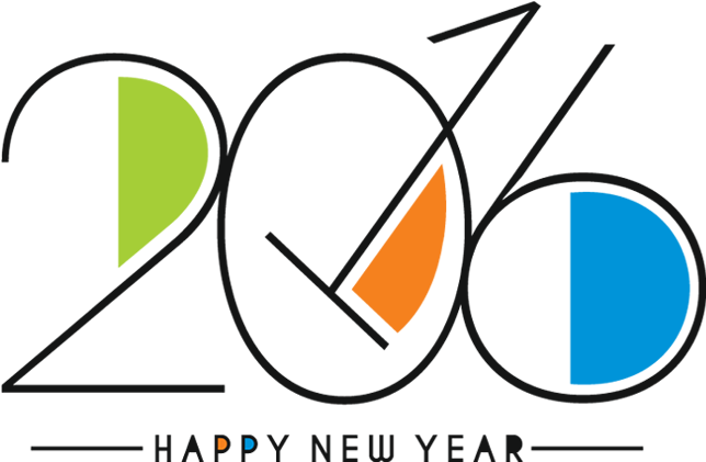 Colorful Happy New Year 2016 Text Design - Circle (650x430)