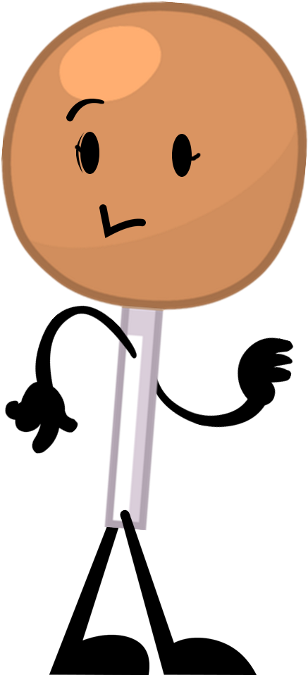 Orange Lollipop Pose Update - Bfdi Orange Cloudy (489x973)