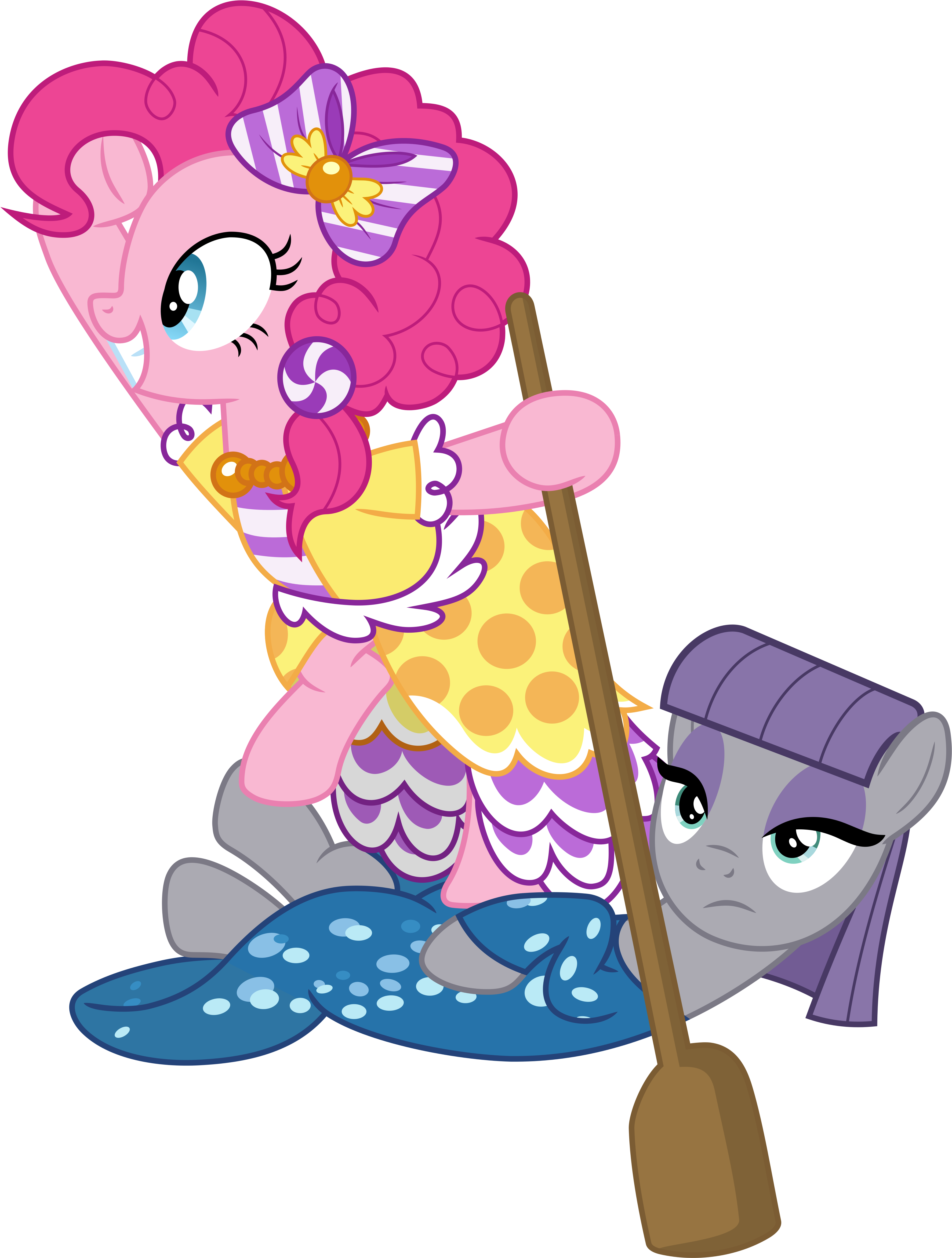 By Ponyhd Pinkie And Maud - Boat (6480x6480)