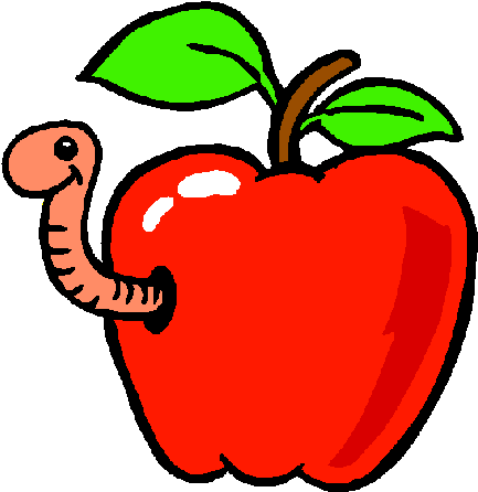 We Have Started To Look At Minibeasts While Covering - Worm In Apple Gif (446x466)