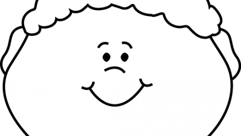 Happy Clipart Black And White - Happy Cartoon Face Black And White (480x272)