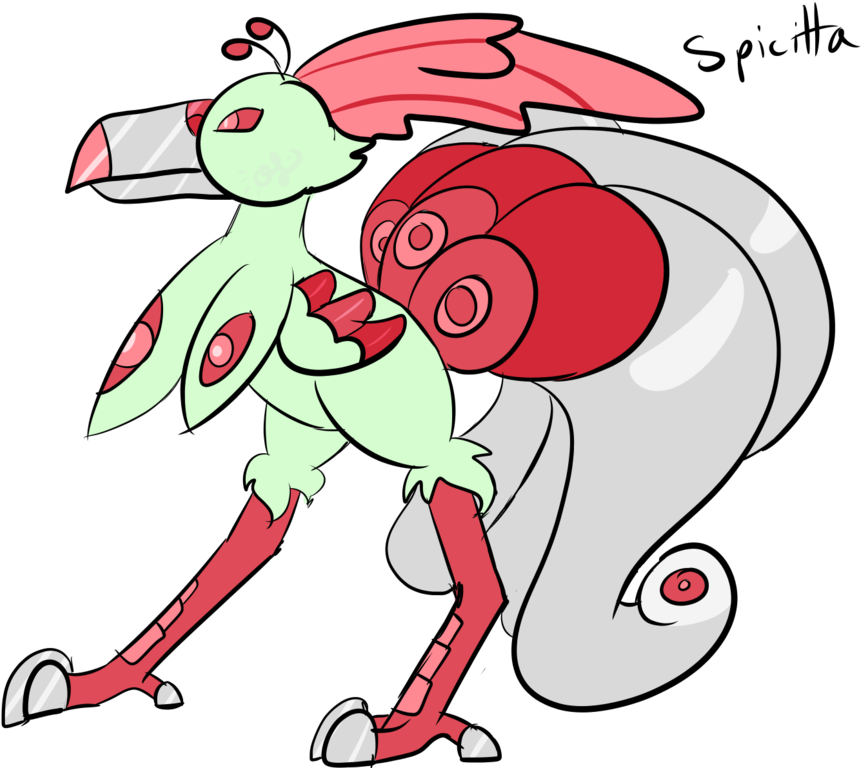 #003 Spicitta, The Winter Bird Pokemon By Esper Of - Pokémon (1032x774)