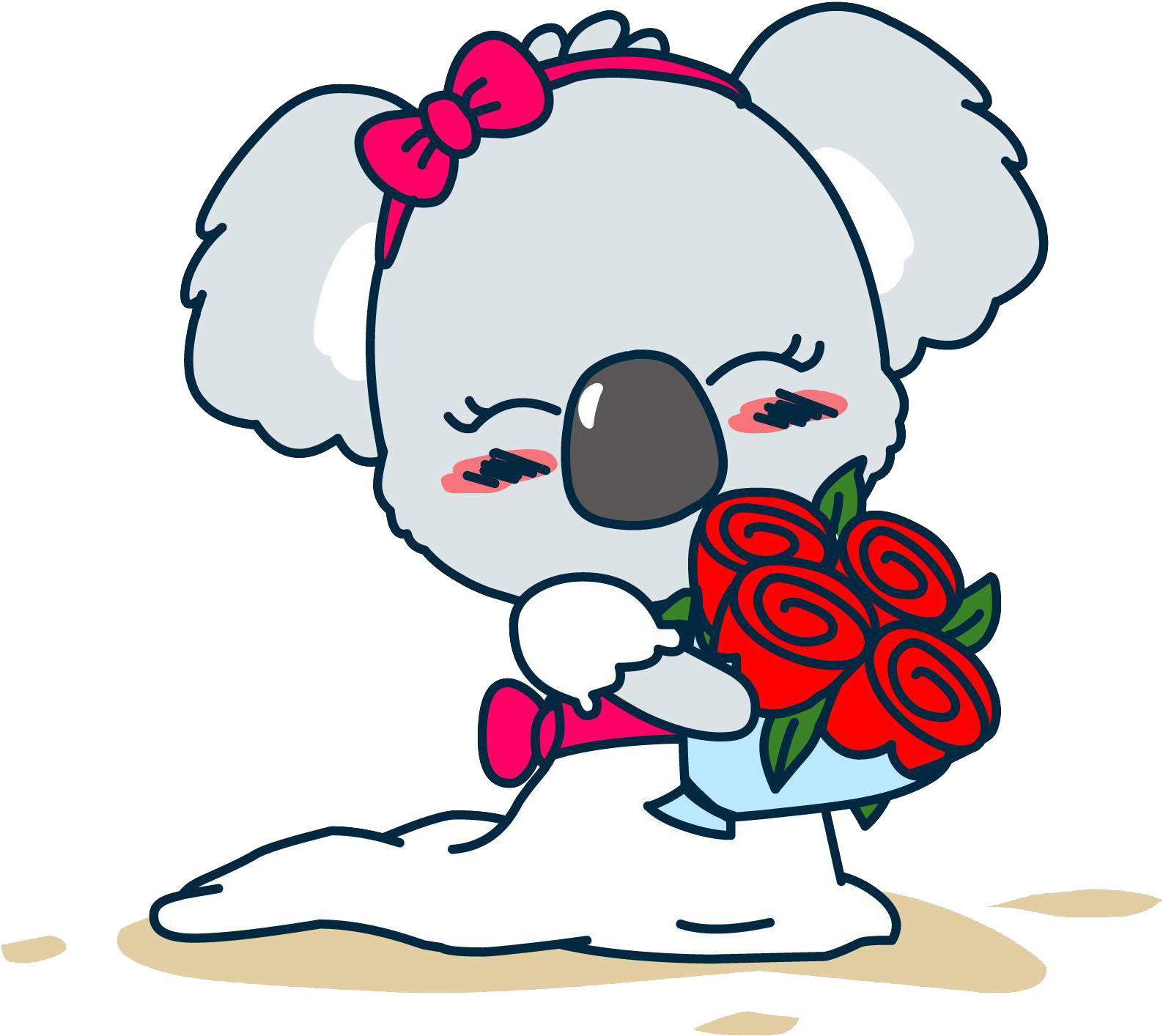Australia Koala Cartoon Clip Art - Beach Rose (2083x2083)