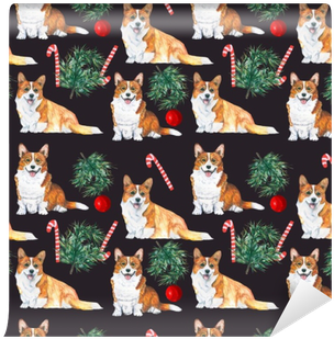 Fotomural Perro De Navidad Patrón De Animales - Wallpaper (400x400)