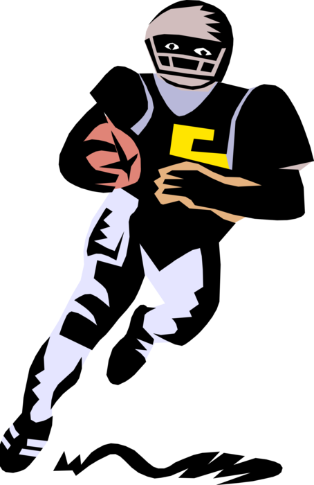 Vector Illustration Of Football Player Running Back - Illustration (454x700)