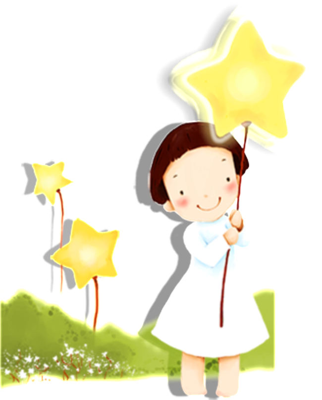 Cartoon Fairy Tale Five Angle Star Girl Pattern - Fairy Tale (650x808)