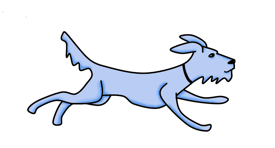 Running Blue Dog - Blue Dog Running (953x494)