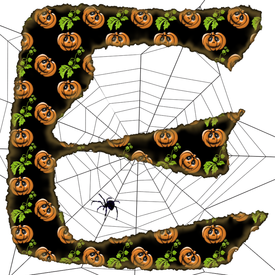 Alfabeto De Calabazas Y Telarañas - Letter (900x900)