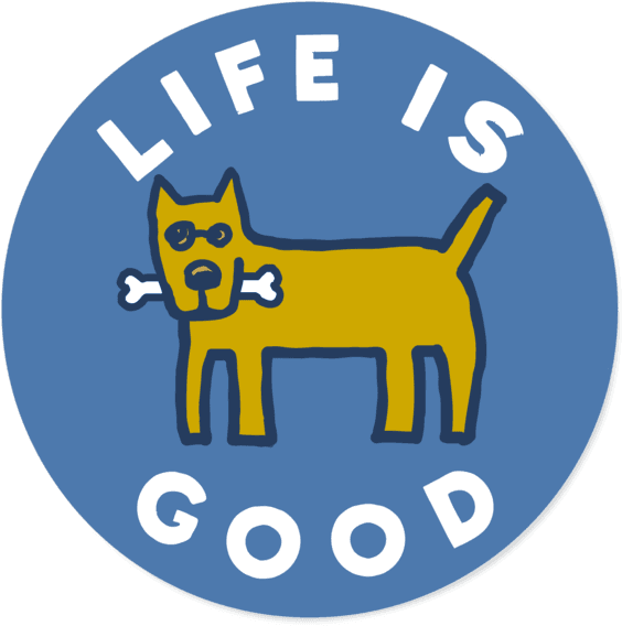 Rocket Bone 4" Circle Sticker - Life Is Good. 4" Circle Sticker - Lig Fish - Darkest (570x570)