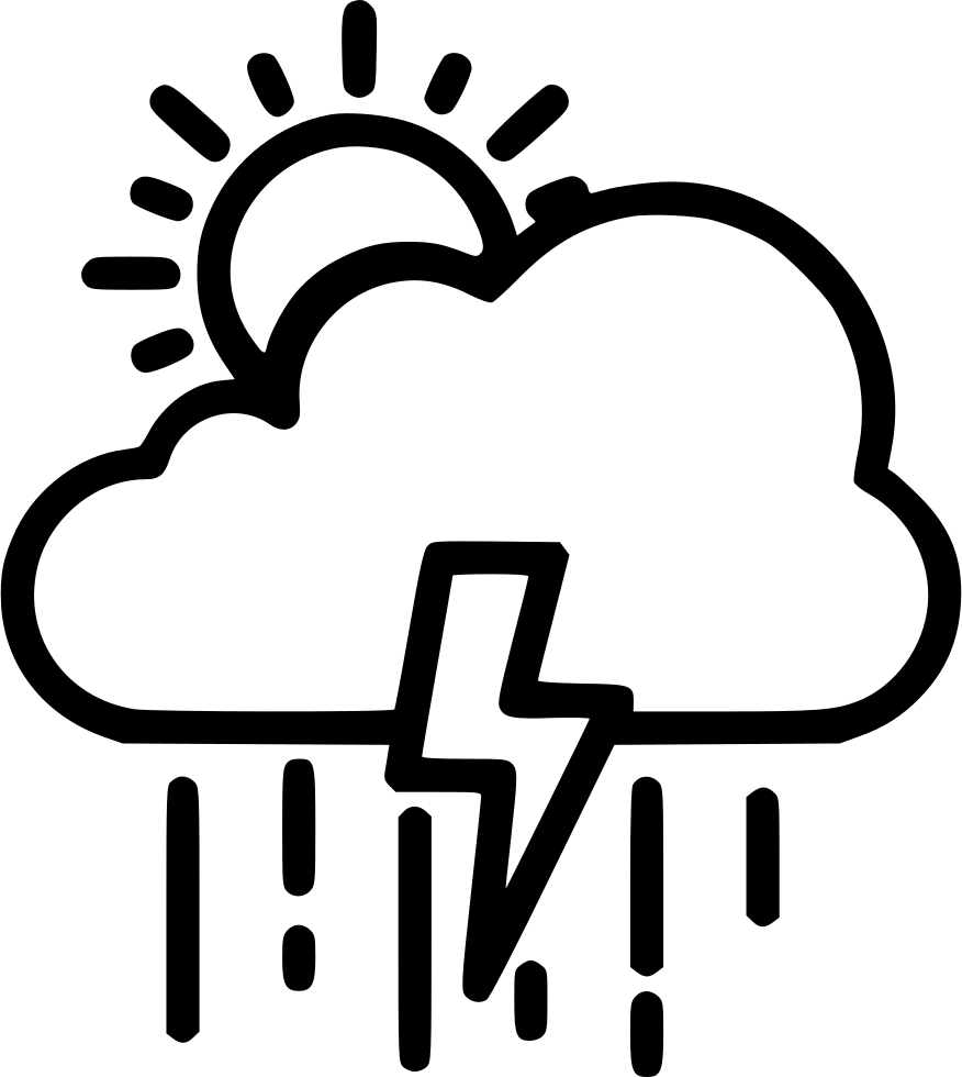 Colud Sun Rain Electricity Comments - Black And White Sunny Weather Clip Art (876x980)