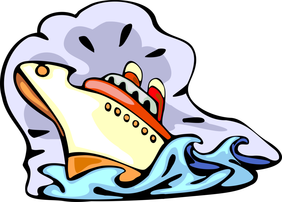 Vector Illustration Of Cruise Ship Or Ocean Liner Passenger - Vector Illustration Of Cruise Ship Or Ocean Liner Passenger (977x700)