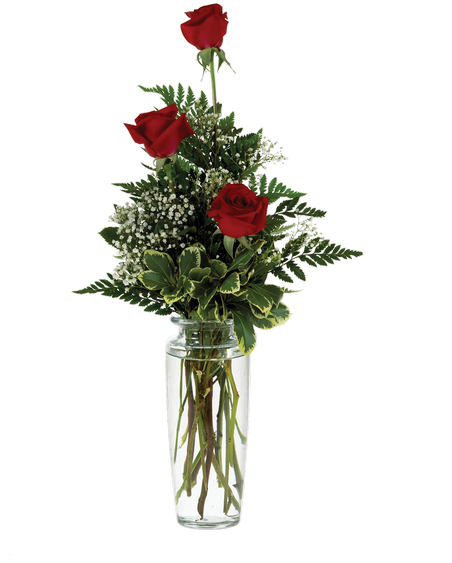Triple Rose Bud Vase • - Royer's Flowers & Gifts (500x611)