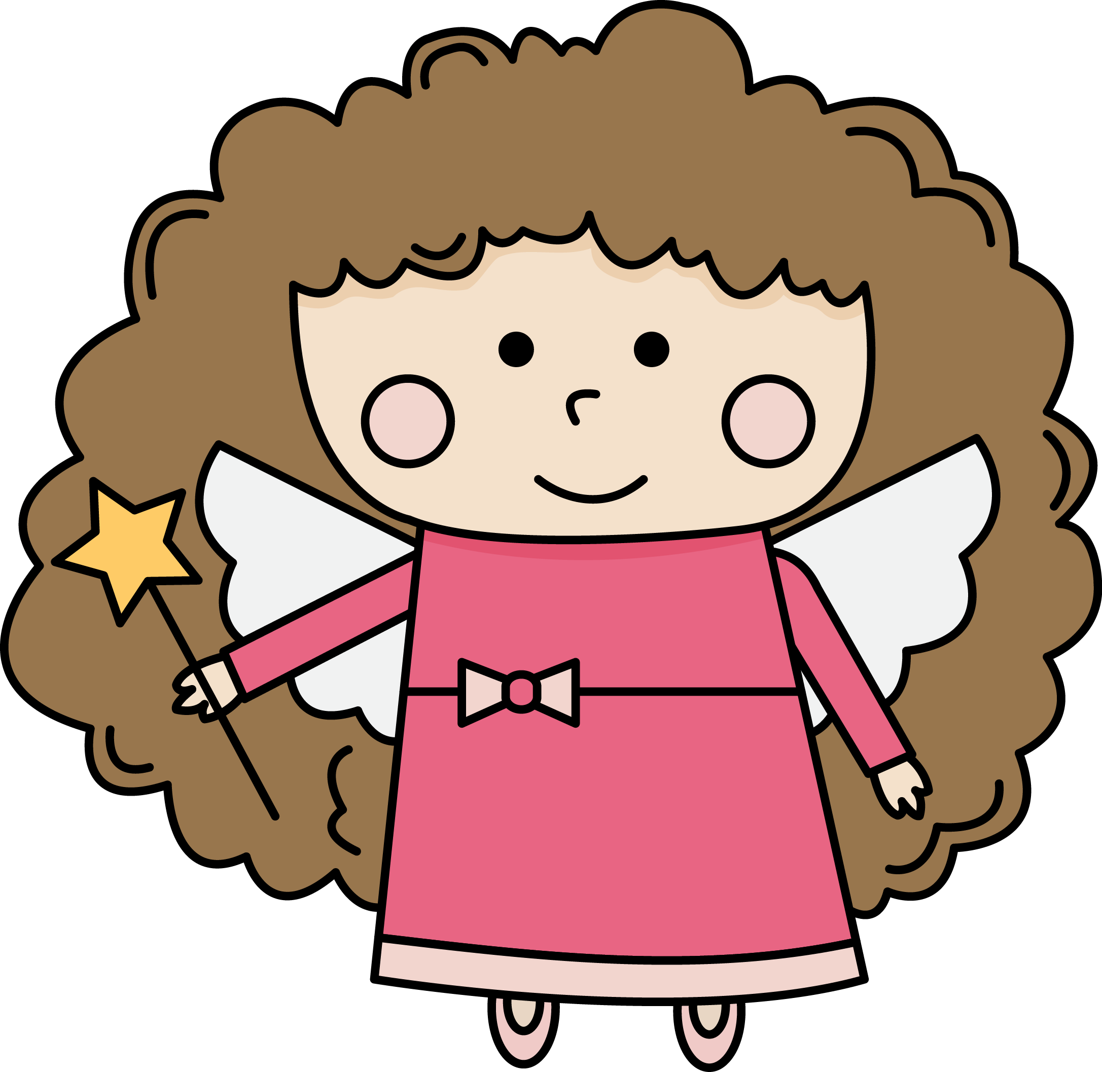 Digital Stamp - Little Fairy - Cartoon (2173x2114)