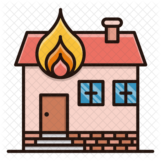 House Fired Icon - Fire Department (512x512)