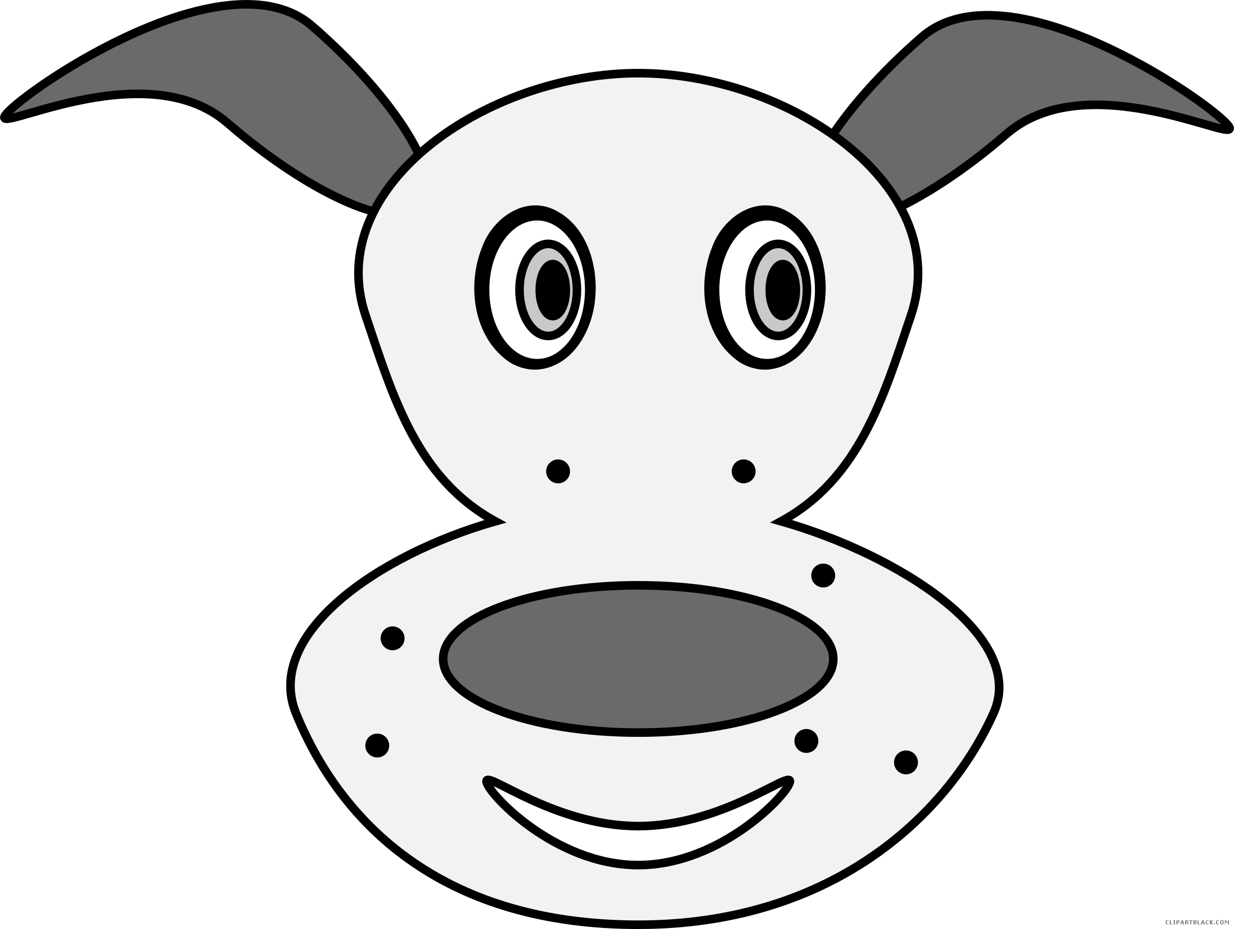 Dog Animal Free Black White Clipart Images Clipartblack - Cartoon (2400x1808)