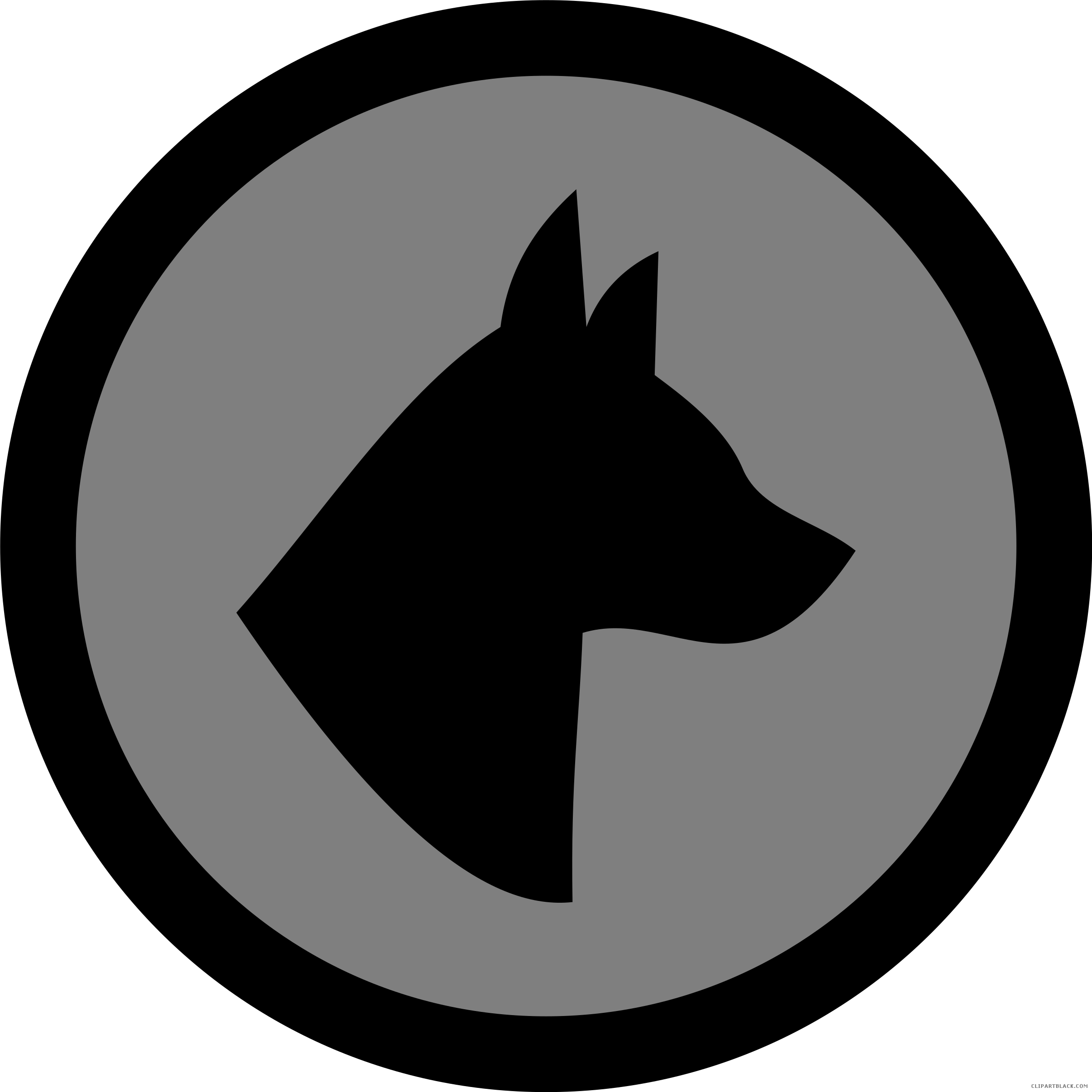 Dog Animal Free Black White Clipart Images Clipartblack - Clip Art (2400x2400)