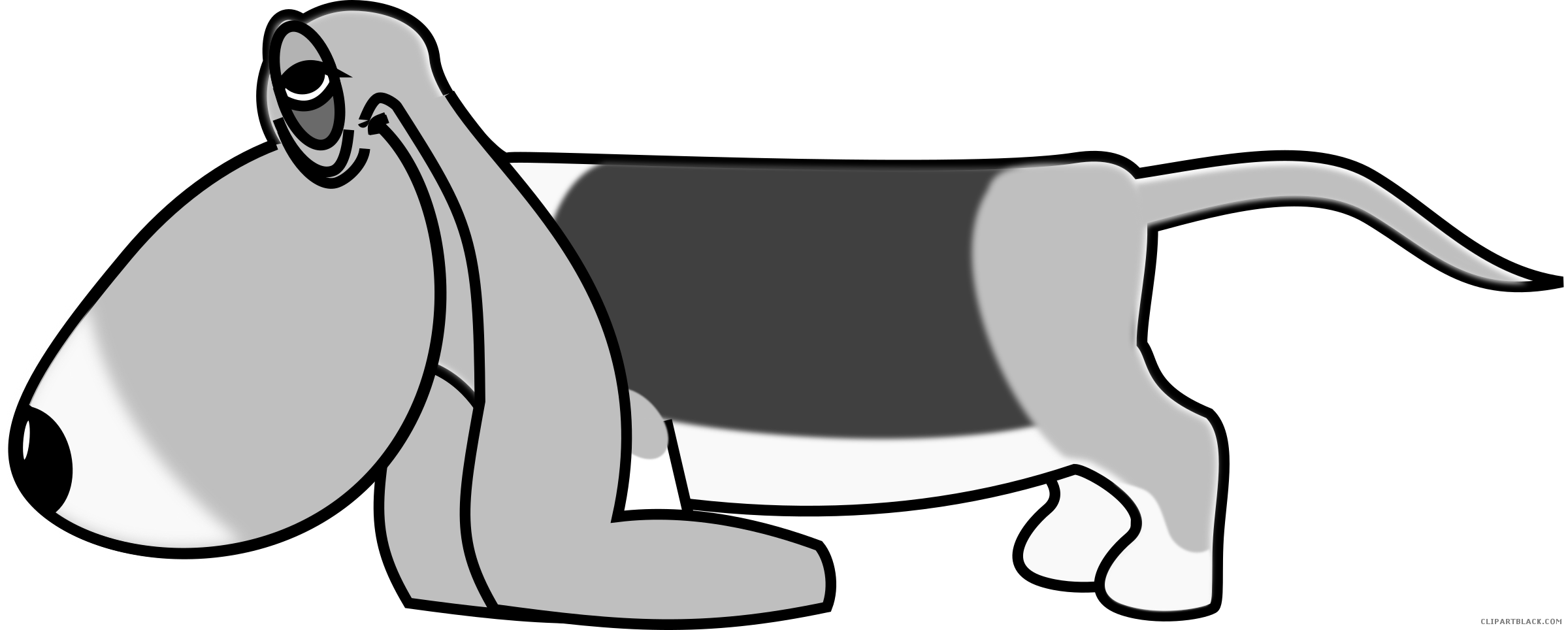 Dog Animal Free Black White Clipart Images Clipartblack - Perro Salchicha Dibuhjo (2400x964)