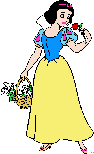 Snow White Clipart Flower - Snow White Smelling Flower (340x544)