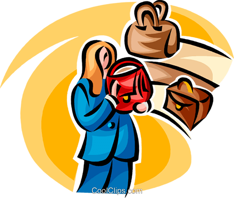 Woman Shopping For A New Purse Royalty Free Vector - Cartoon (480x405)