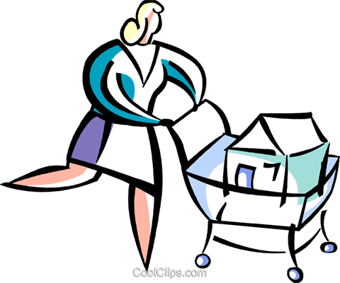 Woman Shopping For A New Home Royalty Free Vector Clip - Woman Shopping For A New Home Royalty Free Vector Clip (480x400)