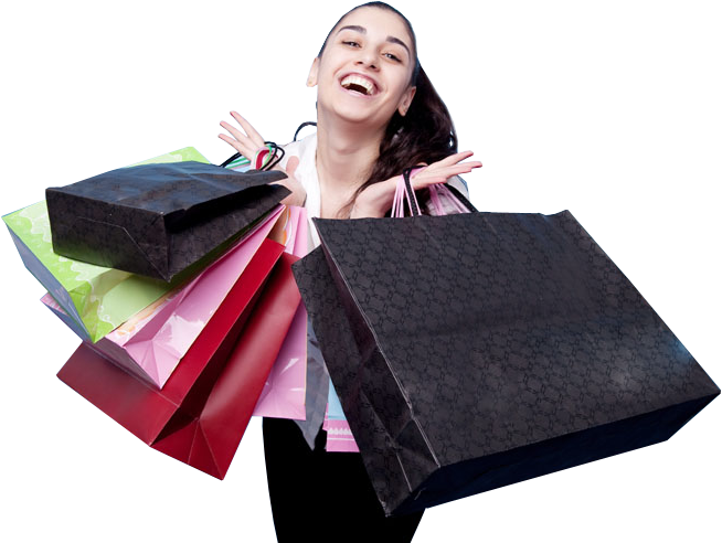 Happy Girl With Shopping Bag - Shopping (670x500)