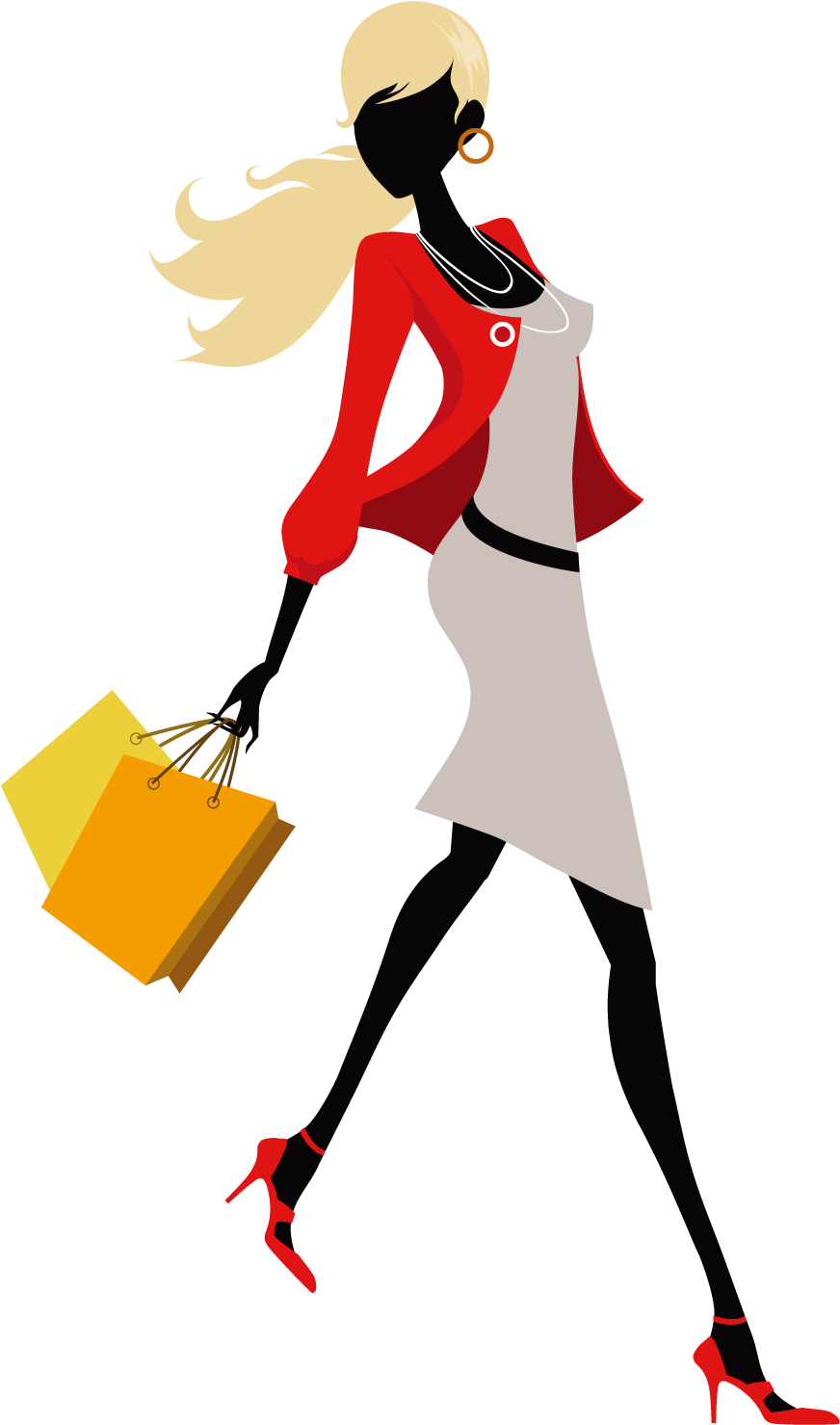 Fashion Woman Illustration - Women With Shopping Bags (1500x1500)