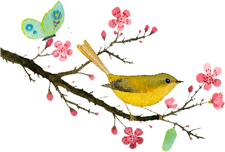 Wooden Bird On A Branch Earrings (459x431)